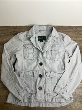 Eddie Bauer Utility Jacket Women’s Medium Beige Lightweight Field Jacket